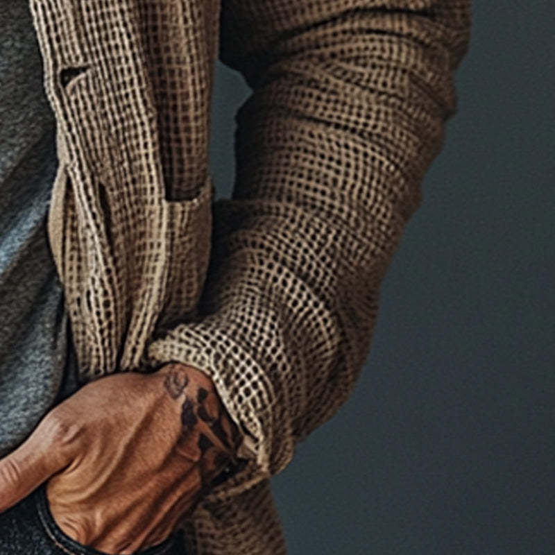 Men's Waffle Lapel Pocket Jacket