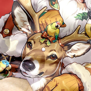 Men's Vintage Casual Santa Claus Christmas Lapel Short Sleeve Shirt