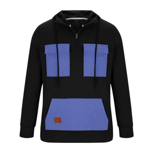 Men's Colorblock Pocket Half Zip Hoodie