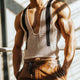 Lässiges Retro-Strick-Tanktop mit Streifen für Herren
