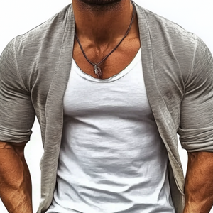 Men's Casual Comfort Cotton Loose Long Sleeve Knitted Cardigan