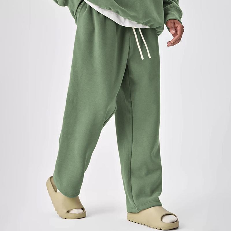 Einfarbige Jogginghose für Herren mit Kordelzug und elastischer Taille und geradem Bein