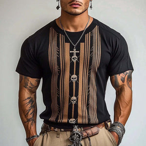 Herren-T-Shirt mit Rundhalsausschnitt und kurzen Ärmeln im Retro-Stil