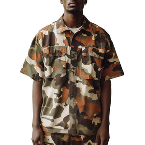 Men's Camouflage Print Short Sleeve Casual Shirt