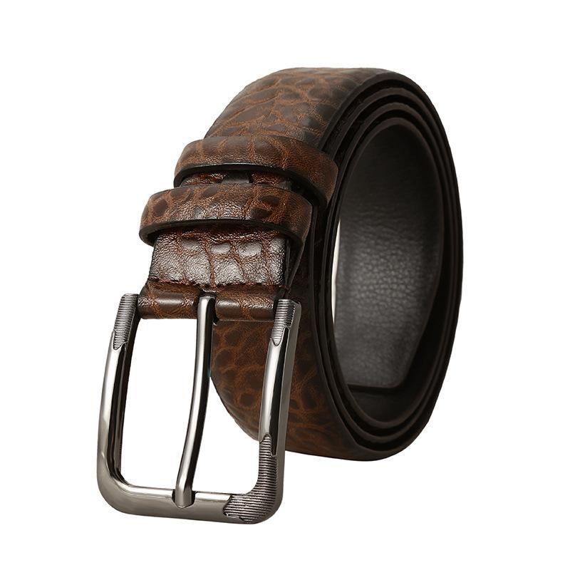 Herren Retro Casual Vielseitiger High-End-Ledergürtel mit Dornschließe