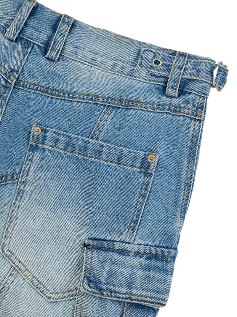 Multi-structure Design Baggy Jeans