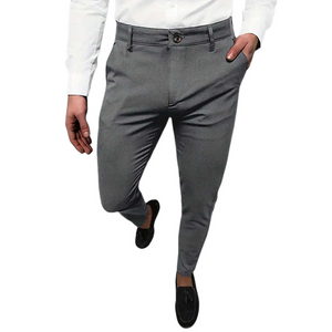 Men's Solid Color Blended Suit Pants