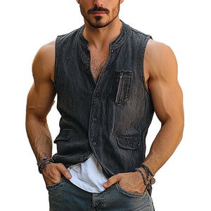 Men's Vintage Denim Single Breasted Vest