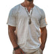 Solides Henley-Kurzarm-T-Shirt für Herren