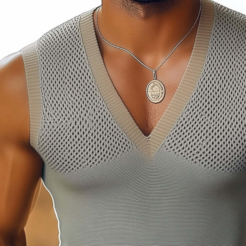 Herren Sommer Basic V-Ausschnitt Dünnes Slim Tank Top