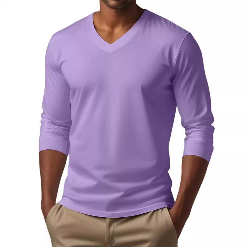 Lässiges Herren-T-Shirt mit V-Ausschnitt und schmaler Passform aus Baumwollmischung
