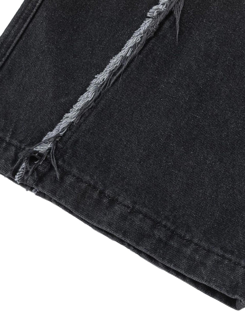 Multi-pocket Raw Edge Jeans