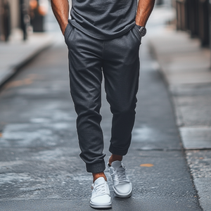 Herren Frühlingsmode Lässig Lose Bambus Baumwolle Gemischt T-shirt Gewölbte Casual Hosen Set