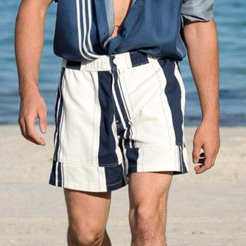 Lässige, gestreifte Resort-Strandshorts für Herren