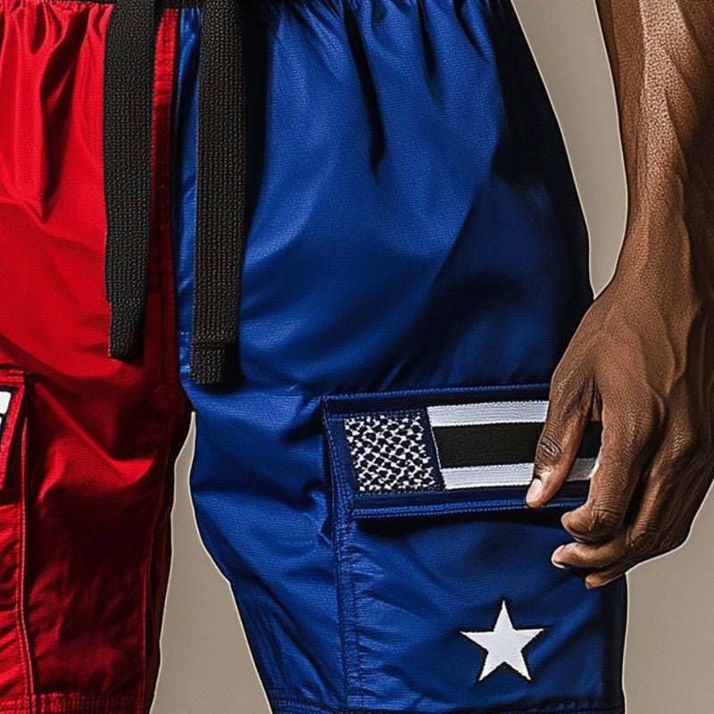 Men's Spring Fashion Contrast Color Sports Casual Shorts