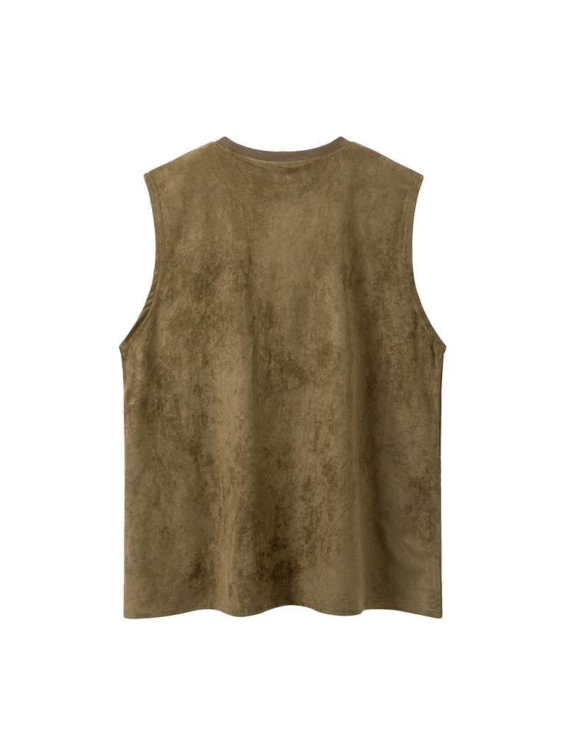 Printed Crew Neck Casual Vest