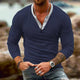 Men's Double V Neck Casual Long Sleeve T-Shirt