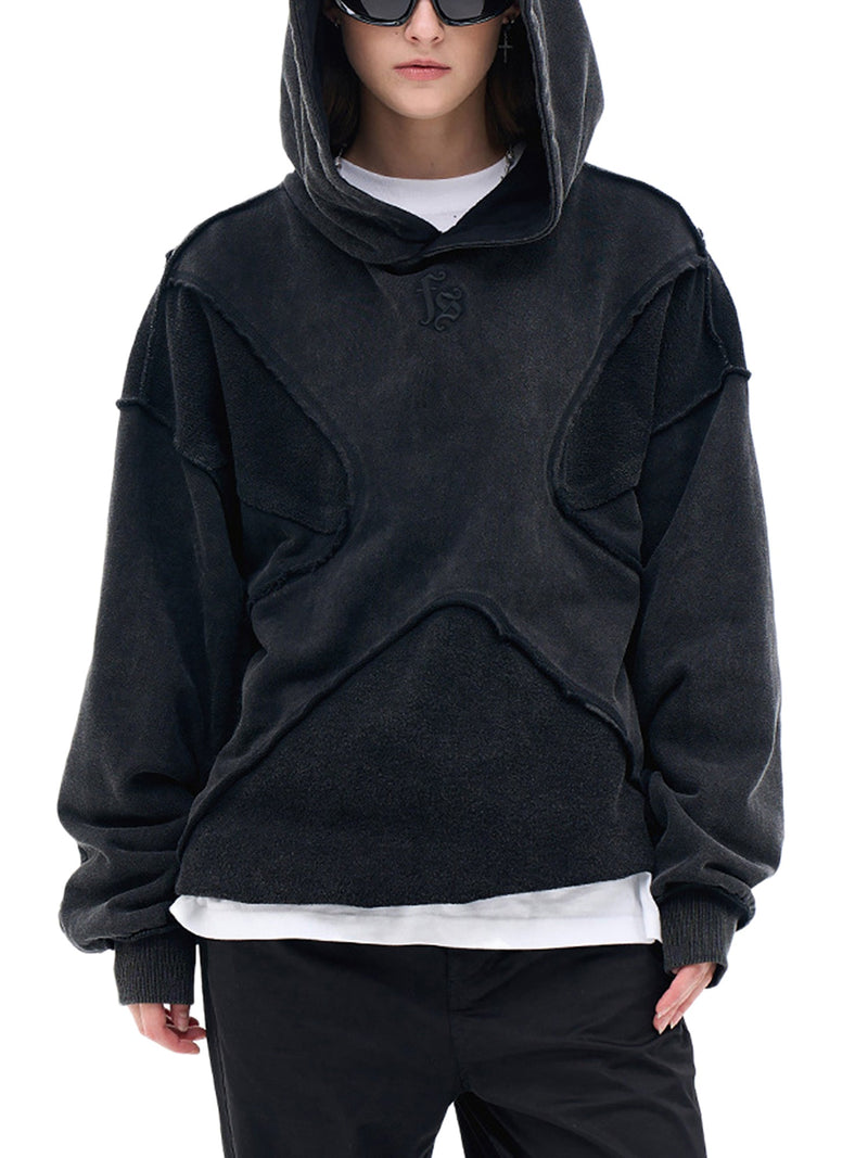 Washed Splicing Hoodie