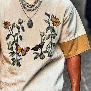 Bedrucktes Herren-T-Shirt mit Rundhalsausschnitt und kurzen Ärmeln