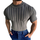 Men's Casual Striped Round Neck Short Sleeve Knitted T-Shirt