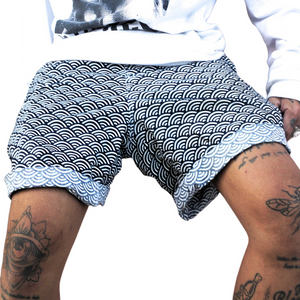 Herren-Shorts im Retro-Stil mit lässigem Ethno-Print und Kordelzug