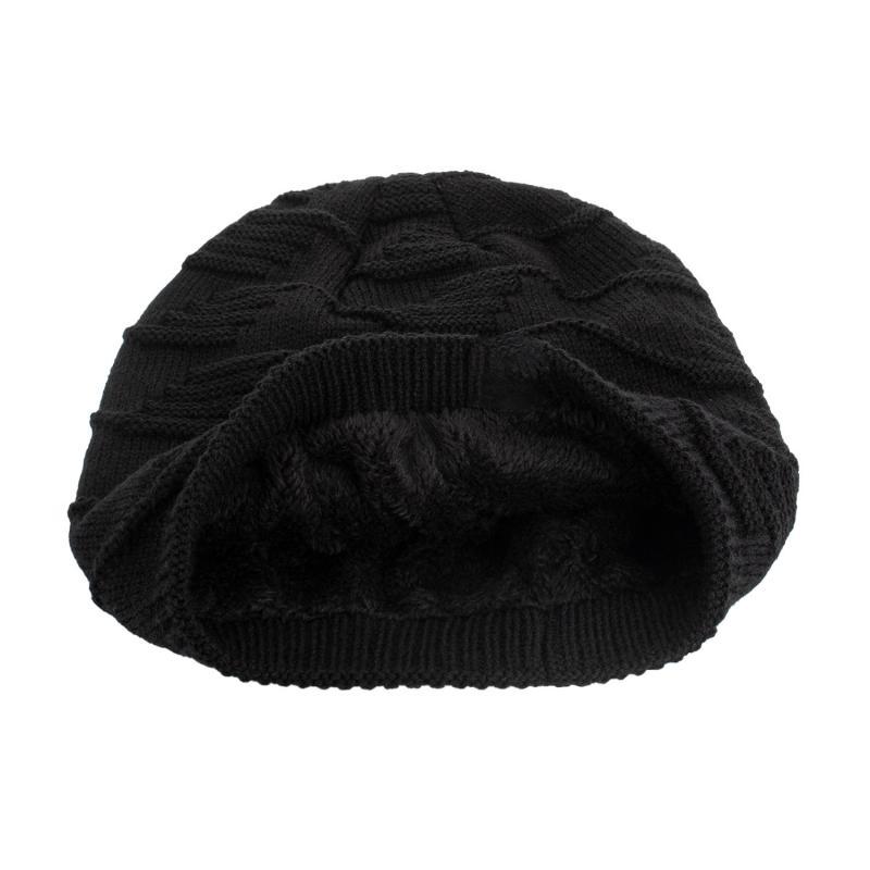 Warme Vintage-Strickmütze mit Plüschfutter für Herren