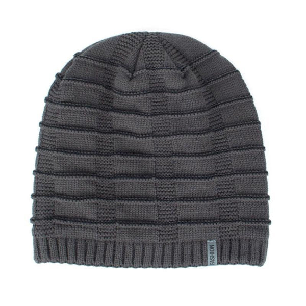 Warme Vintage-Strickmütze mit Plüschfutter für Herren
