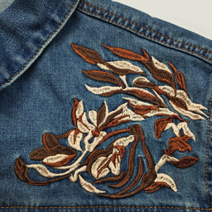 Herren-Jeanshemd im Western-Cowboy-Stil mit besticktem Revers und Brusttasche, langärmelig