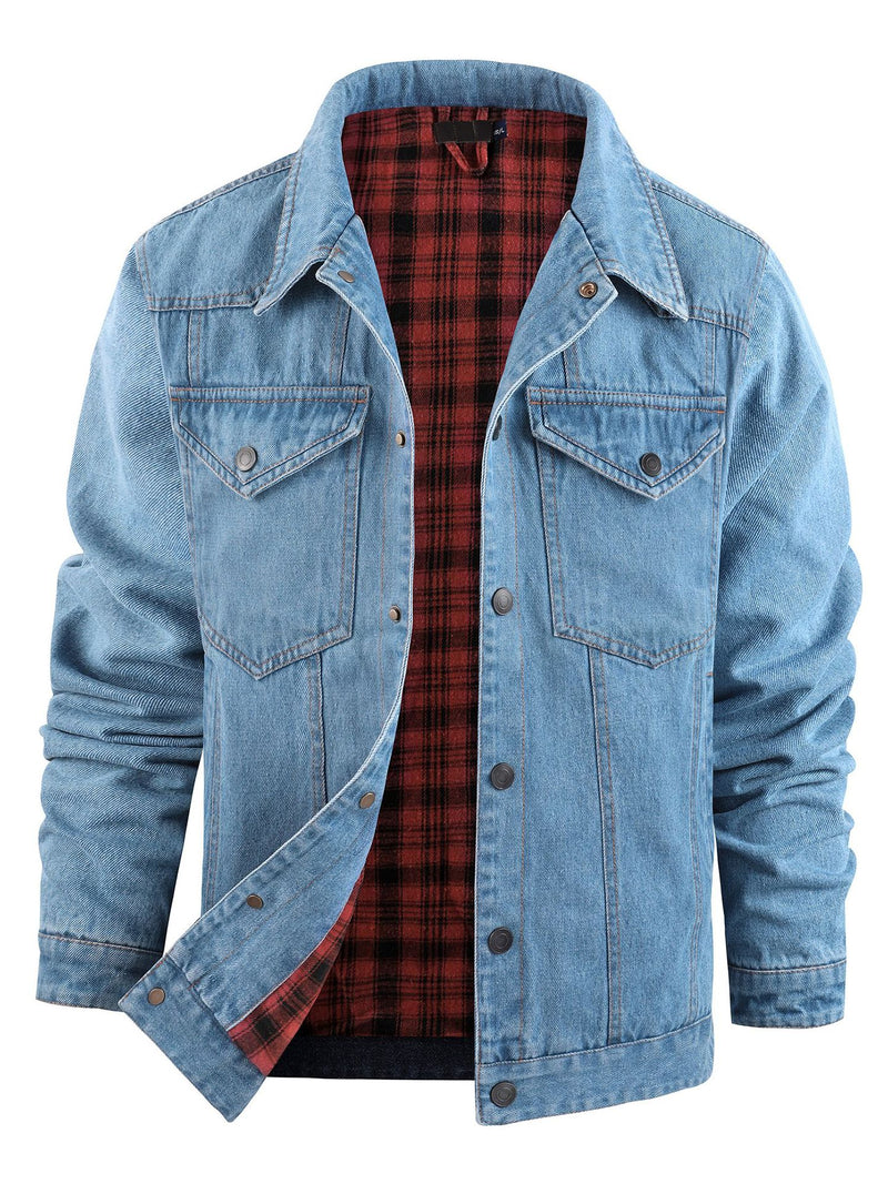 PLAID FLANNEL CASUAL JACKET