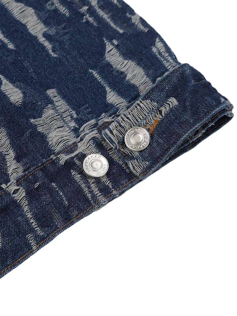 Embroidered Washed Denim Hoodie