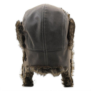 Men's Thick Warm Ear Protection Leather Hat