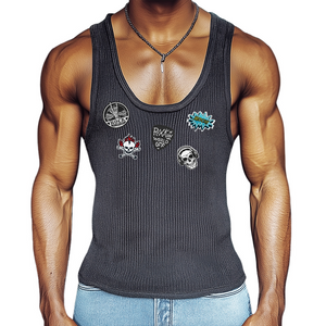 Herren Retro Trend Rock Strick Tank Top