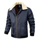 Men's Casual Plush Lapel Leather Jacket