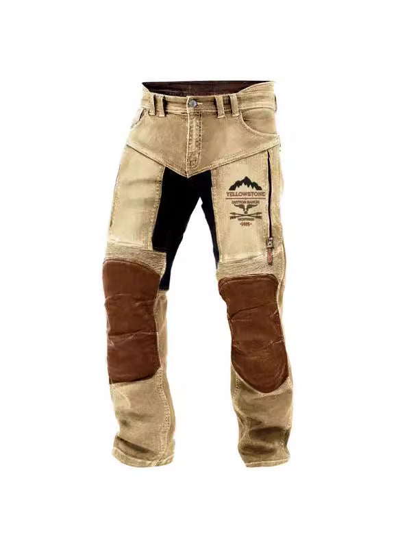 CLASSIC YELLOWSTONE NATIONAL PARK WASH COTTON ZIPPER POCKET PANTS