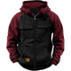 Men's Casual Colorblock Raglan Sleeve Hooded Sweatshirt Jacket 90613794Y