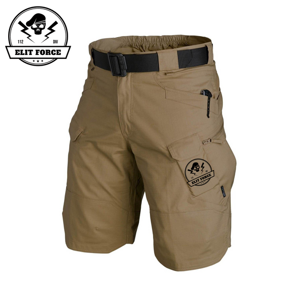 SKULL ELIT FORCES TACTICAL MULTI POCKETS 11'' INSEAM PERFORMANCE CARGO SHORTS WITH BUCKLE BELT