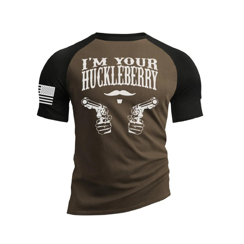 I'M YOUR HUCKLEBERRY 100% COTTON RAGLAN GRAPHIC TEE