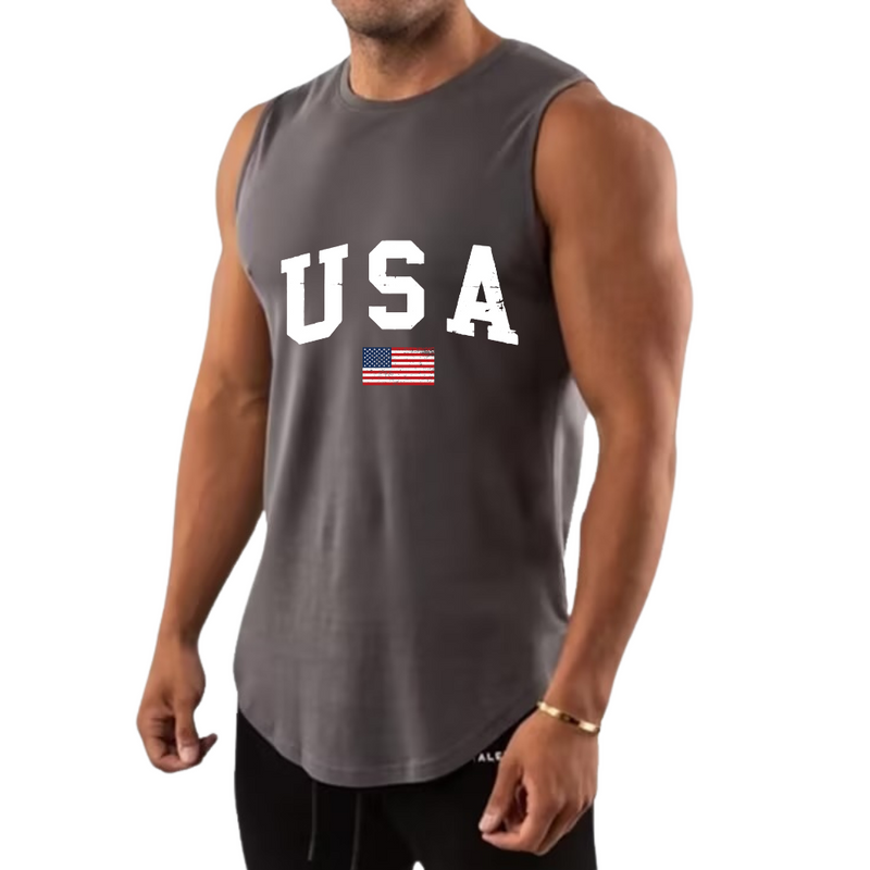 USA FLAG  MOISTURE WICKING ESSENTIALS TANK TOP