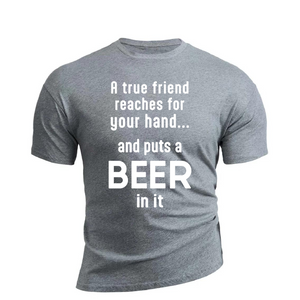 TRUE FRIEND BAUMWOLL-GRAFIKT-T-SHIRT