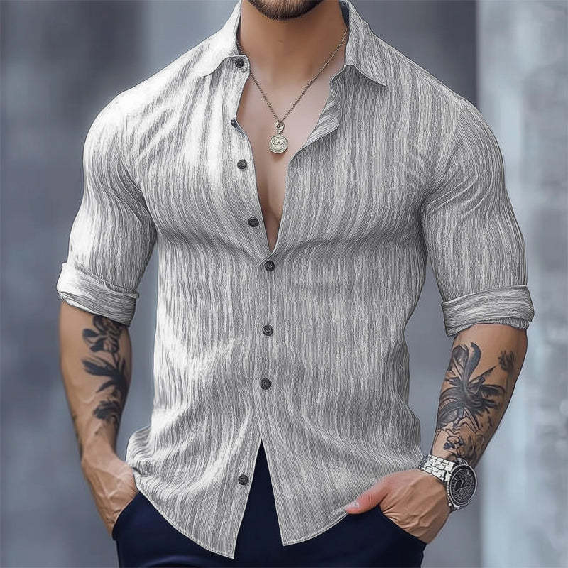 Herren Basic Casual Comfort Langarmhemd