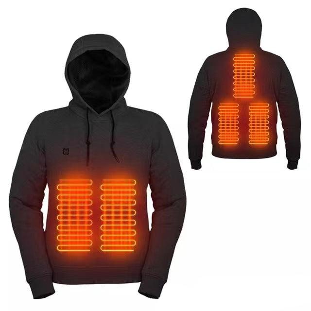 USB HEATED HOODIE, HEATING SUIT, WARM OUTDOOR HOODIE