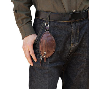 Men's Classic Cowhide Car Key Zipper Wallet