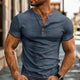 Herren Henley-T-Shirt mit einfarbigem Knopf