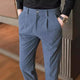 Men's Casual Business Solid Color Corduroy Straight Suit Pants