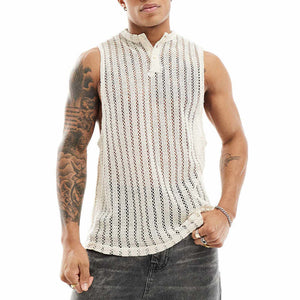 Men's Beach Knit Pullover Sleeveless Tank Top