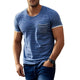 Men's Casual Cotton Blend Round Neck Pocket Short Sleeve T-Shirt
