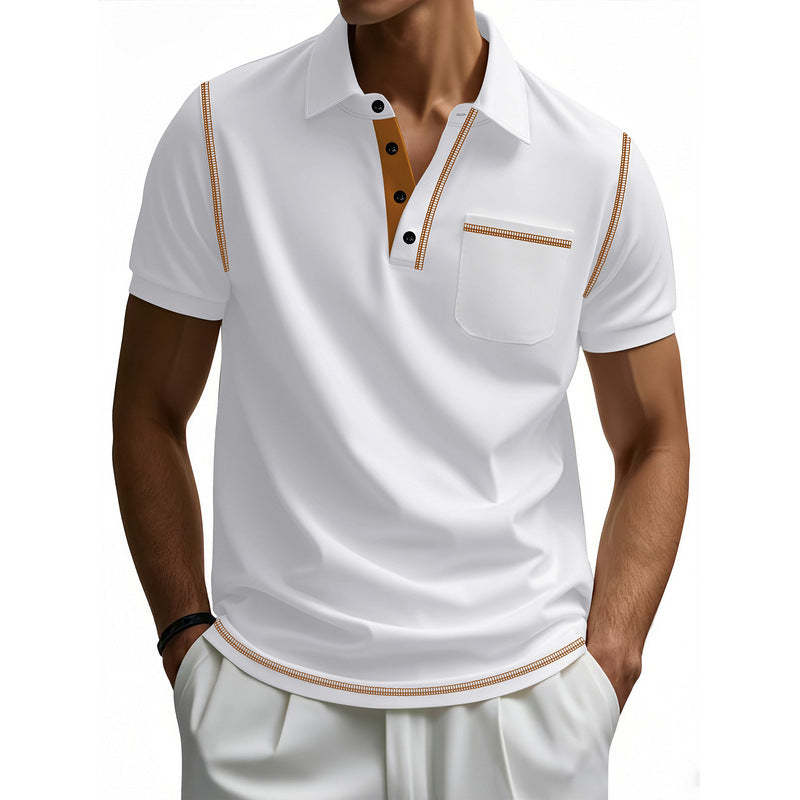 Lässiges Poloshirt aus Baumwolle für Herren mit kurzen Ärmeln
