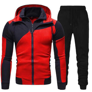 Men's Casual Double Layer Hoodie And Sweatpants Set