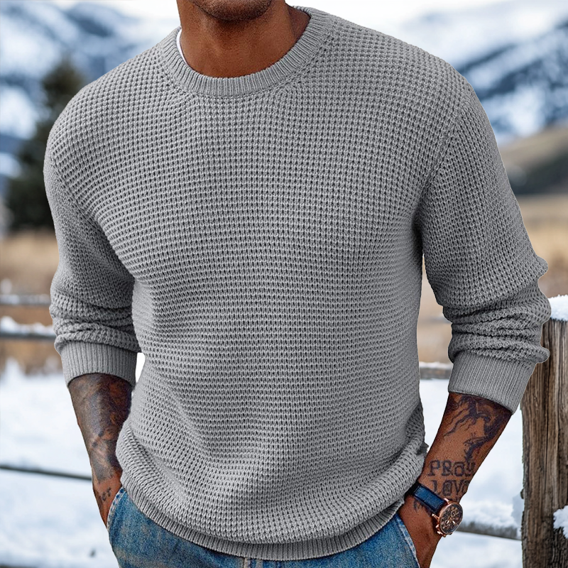 Men's Retro Crew Neck Western Style Knitted Sweater Pullover