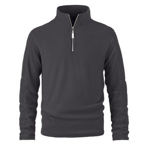 Men's Retro Casual Polar Fleece Solid Color Half Zip Sweatshirt